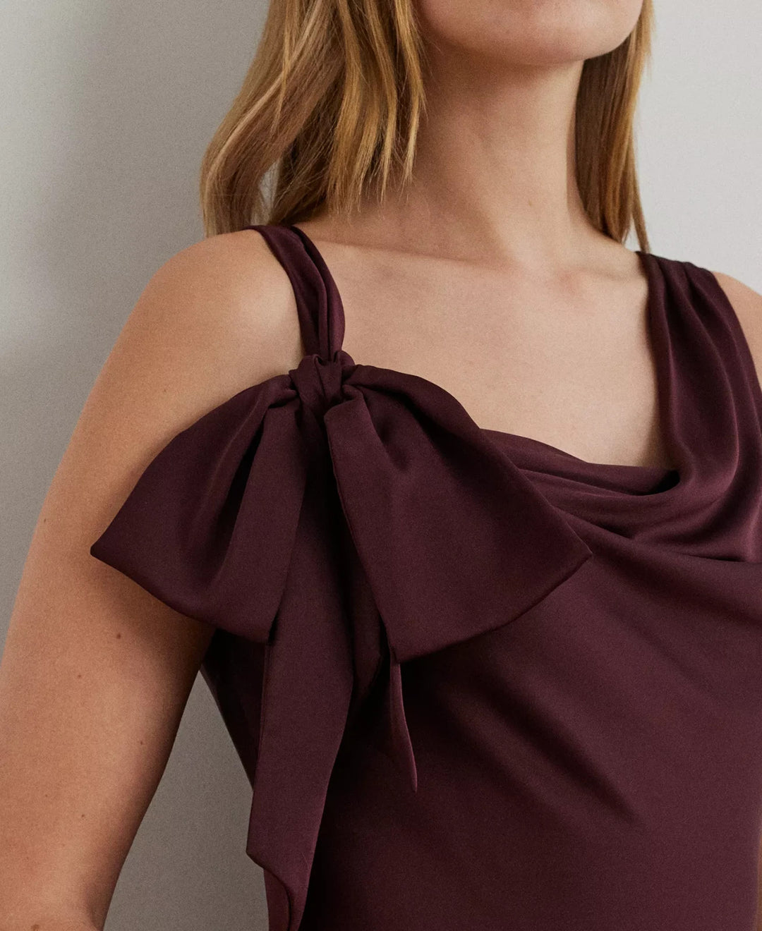 Lauren Ralph Lauren Charmeuse Cowlneck Gown MSRP $295