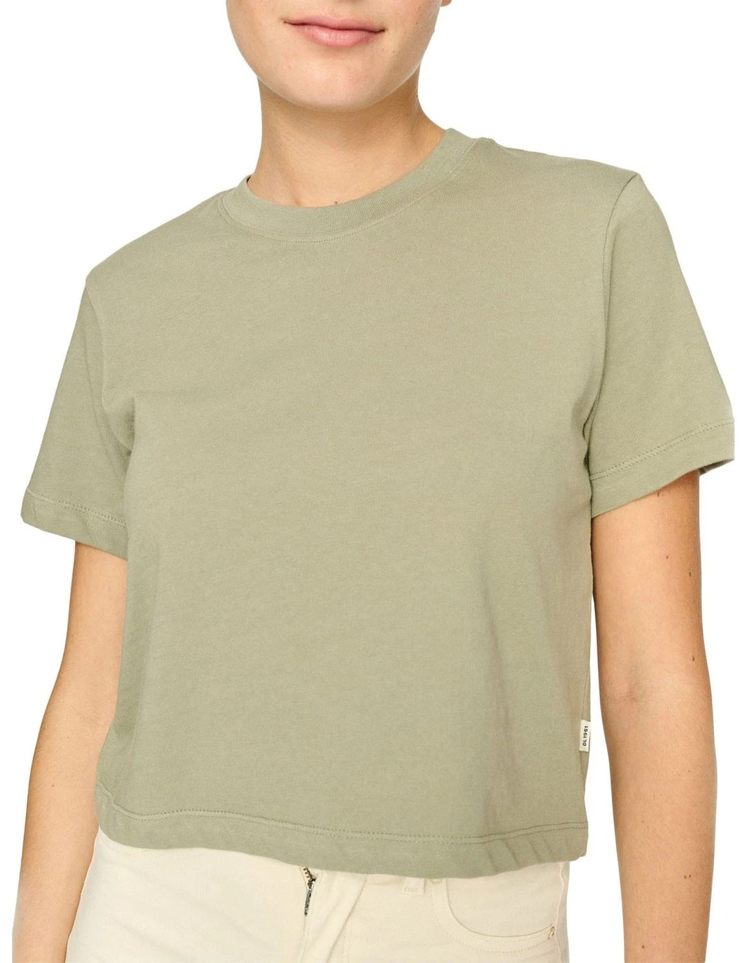 DL1961 Women's Essential Cotton Crop Tee MSRP $69  N