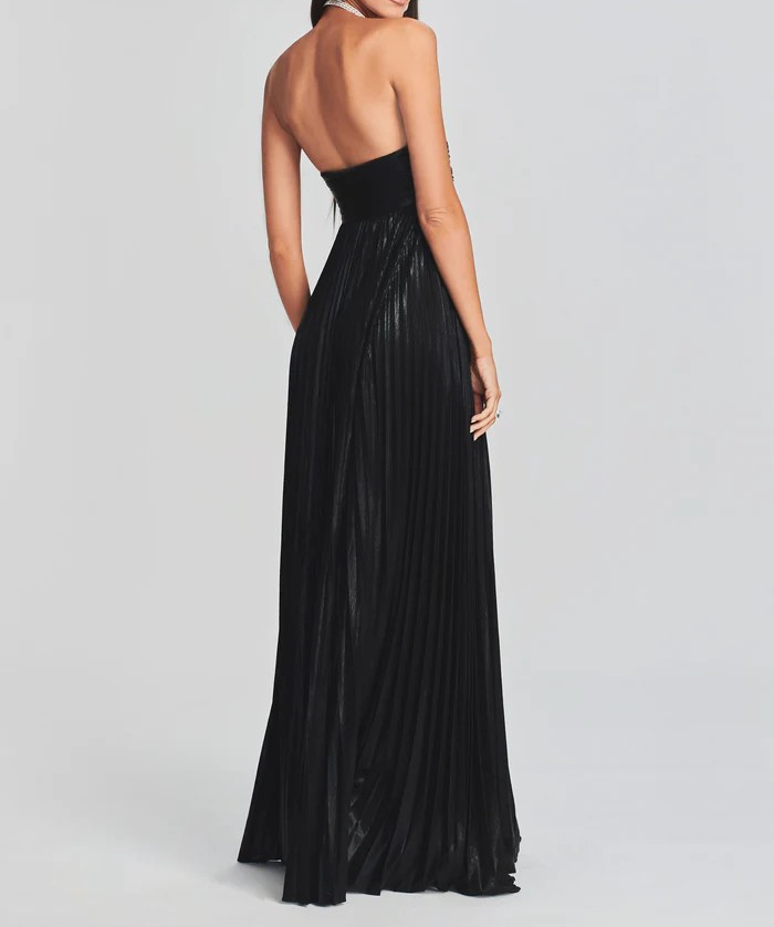 Retrofete Zoa Strapless Metallic Gown MSRP $595