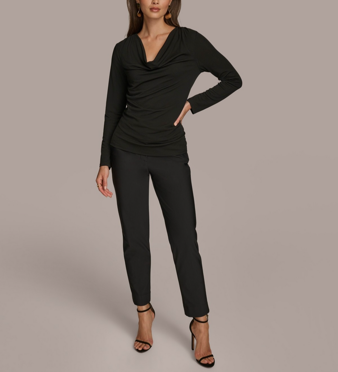 Donna Karan New York Donna Karan Women's Long-Sleeve Cowl-Neck Blouse MSRP $89