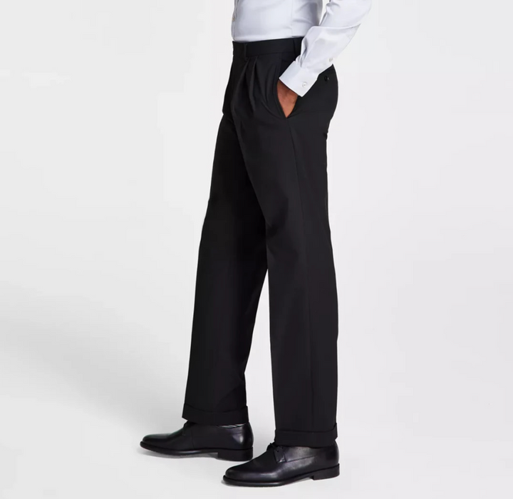 Michael Kors Men's Pleated Solid Classic Fit Pants MSRP $95