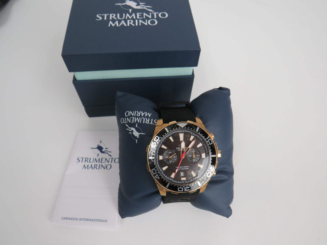 Strumento Marino Men's Skipper  Black Silicone Strap Watch 44mm WH 482