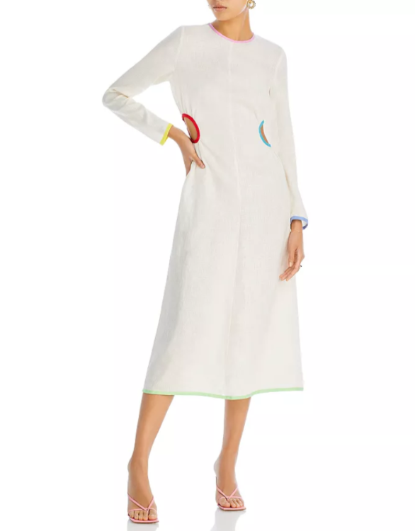 RHODE Thierry Linen Midi Dress MSRP $450