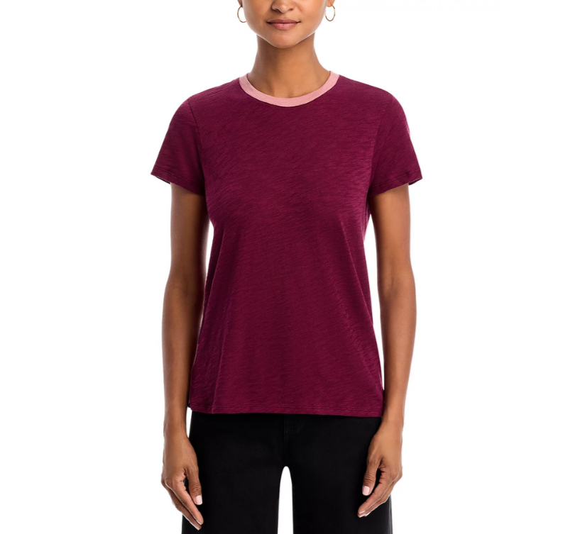 ATM Slub Jersey Schoolboy Crewneck Ringer Tee MSRP $90