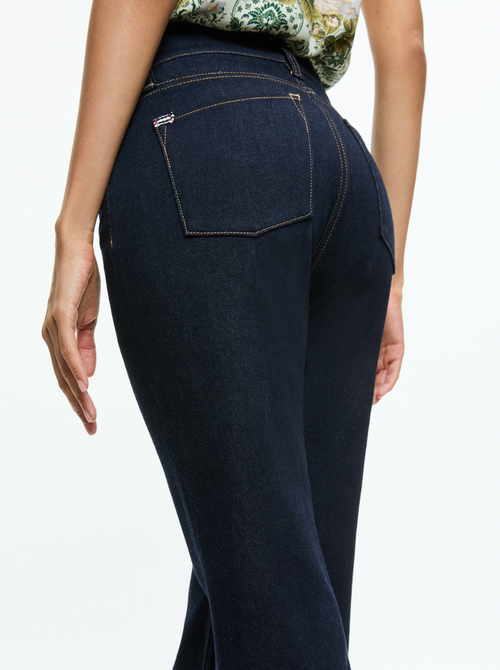 Alice + Olivia High-Rise Bell Jeans MSRP $330