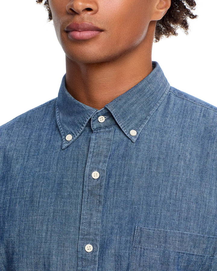 Peter Millar Tamworth Chambray Cotton Stretch Sport Shirt MSRP $165