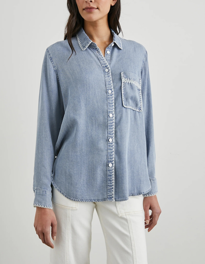 Rails Saya Button-Front Denim Shirt MSRP $188