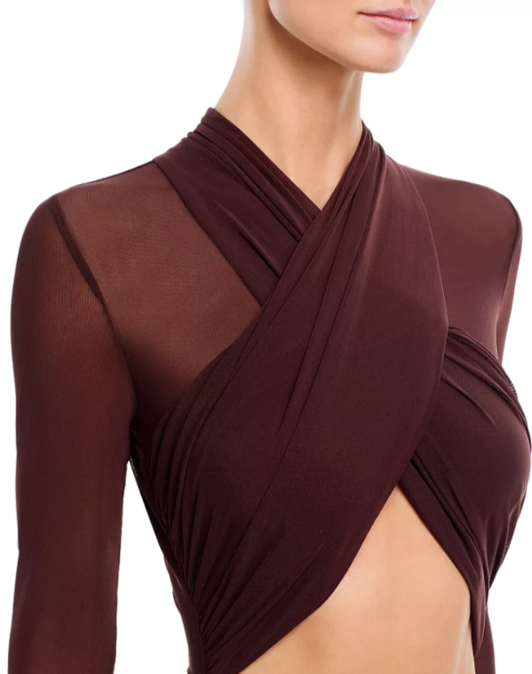 Bardot Aliyah Wrap Long Sleeve Bodysuit MSRP $99