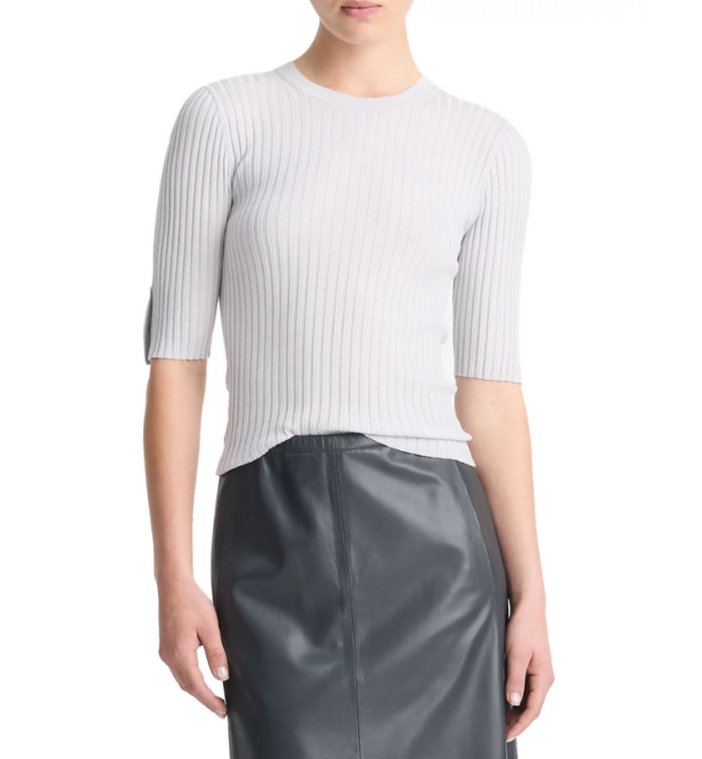 Vince Wool Silk Elbow Sleeve Top MSRP $325