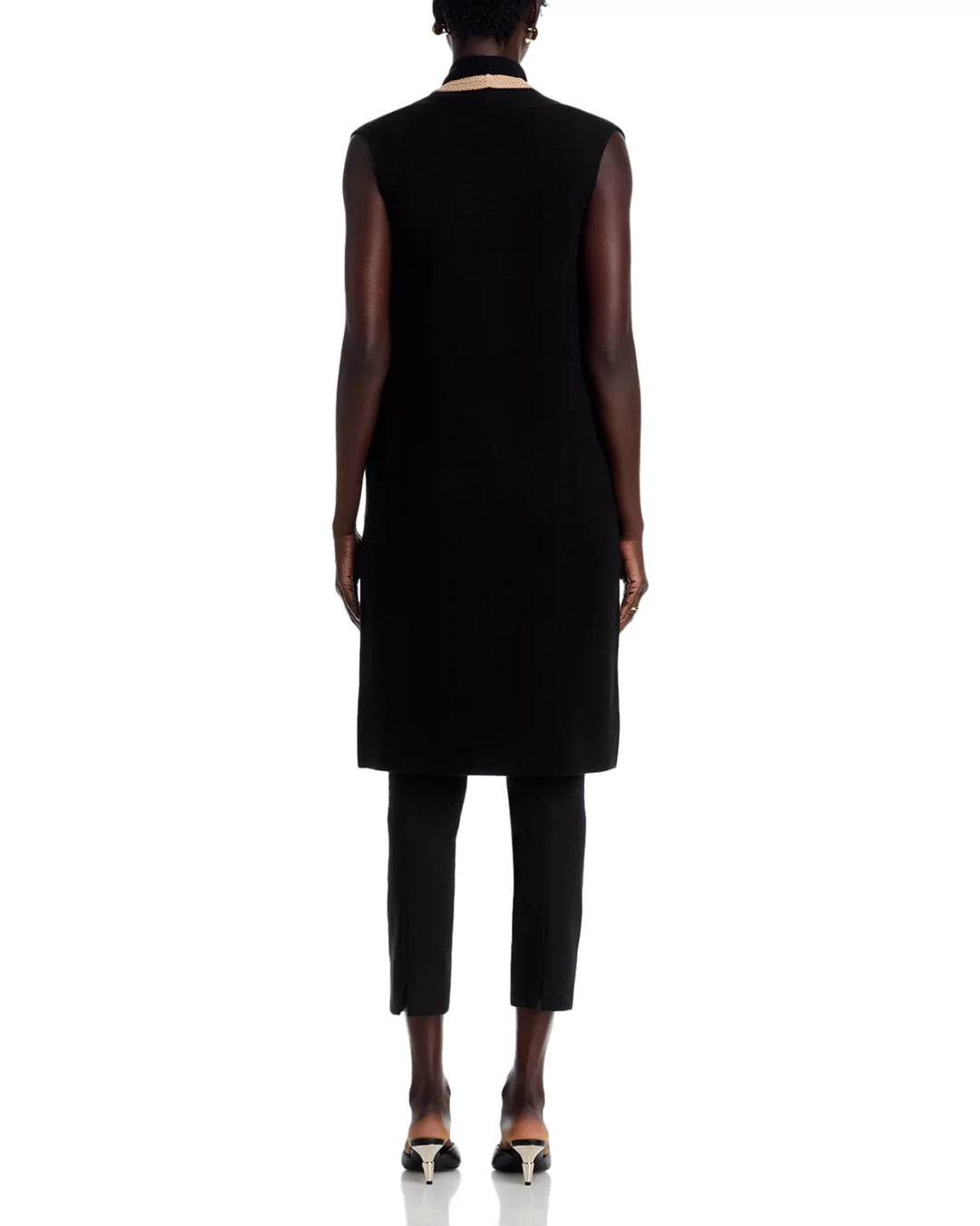 T Tahari Contrast Trim Long Cardigan MSRP $98