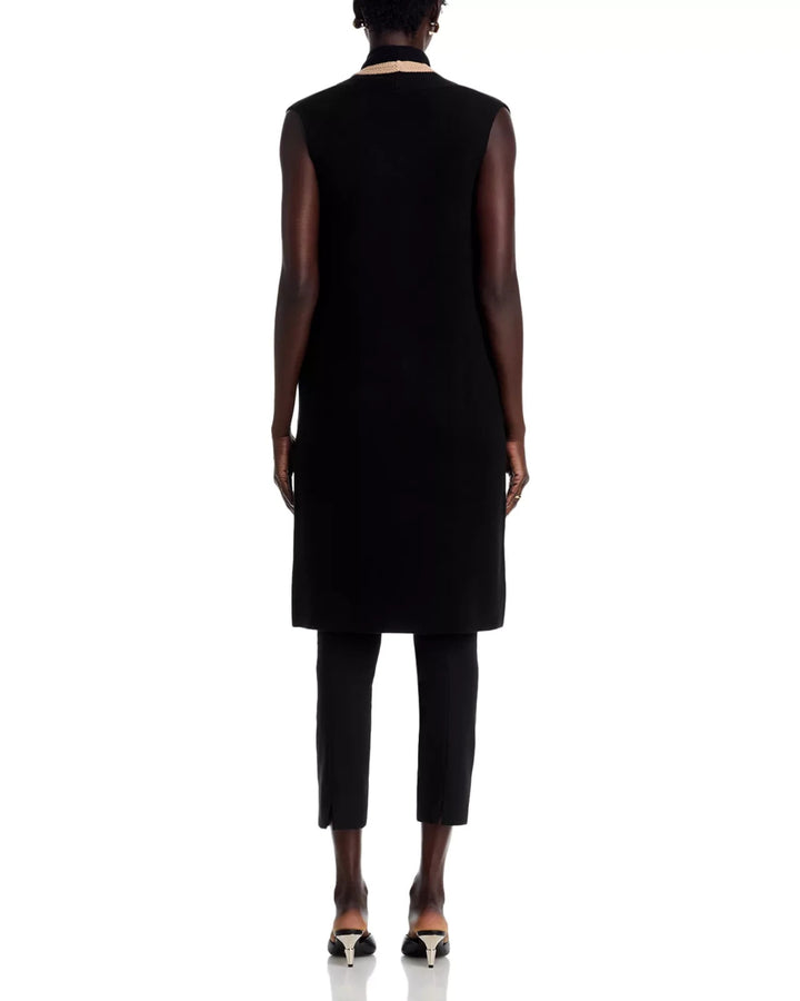 T Tahari Contrast Trim Long Cardigan MSRP $98