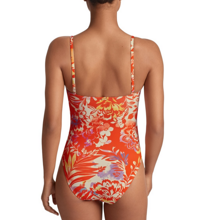 Lauren Ralph Lauren Printed U-Wire One Piece Swimsuit MSRP $155