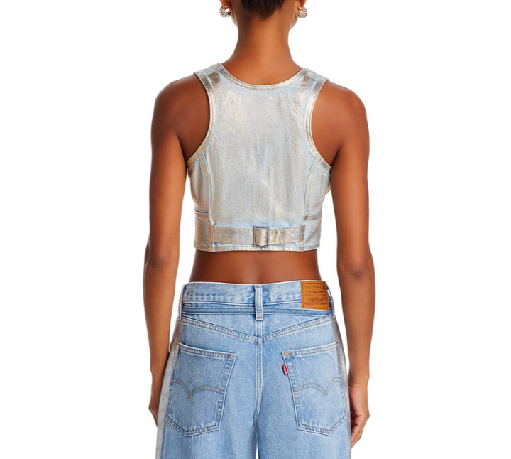 Levi's Mona Denim Corset Optical Vest MSRP $79