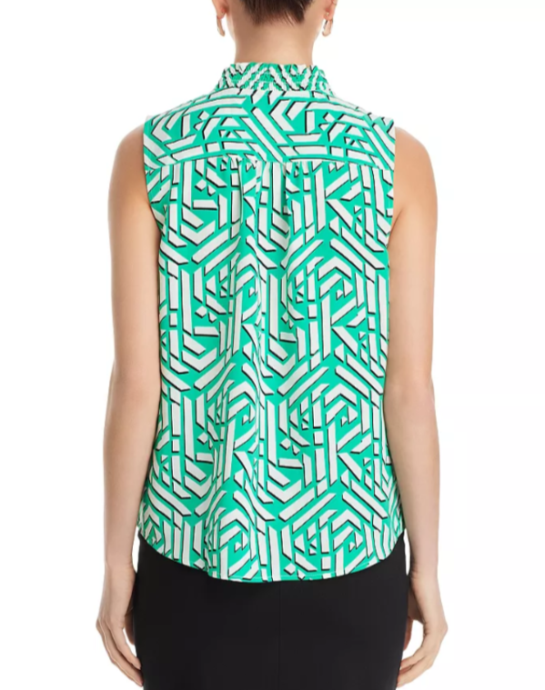 KARL LAGERFELD PARIS Printed Sleeveless Blouse MSRP $69