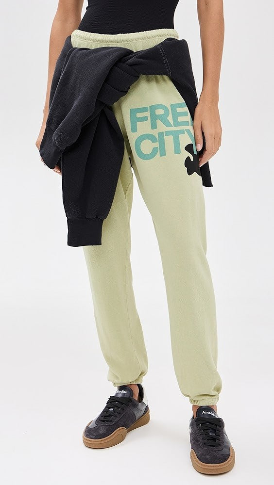 Free City Cotton Logo Sweatpants MSRP $168