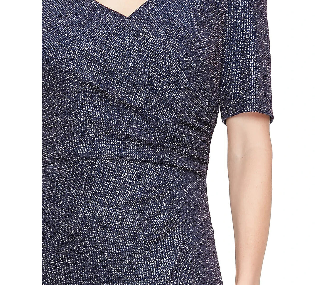 Alex Evenings Metallic Elbow-Sleeve Gown MSRP $199