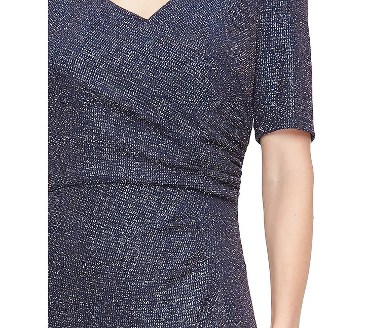 Alex Evenings Metallic Elbow-Sleeve Gown MSRP $199