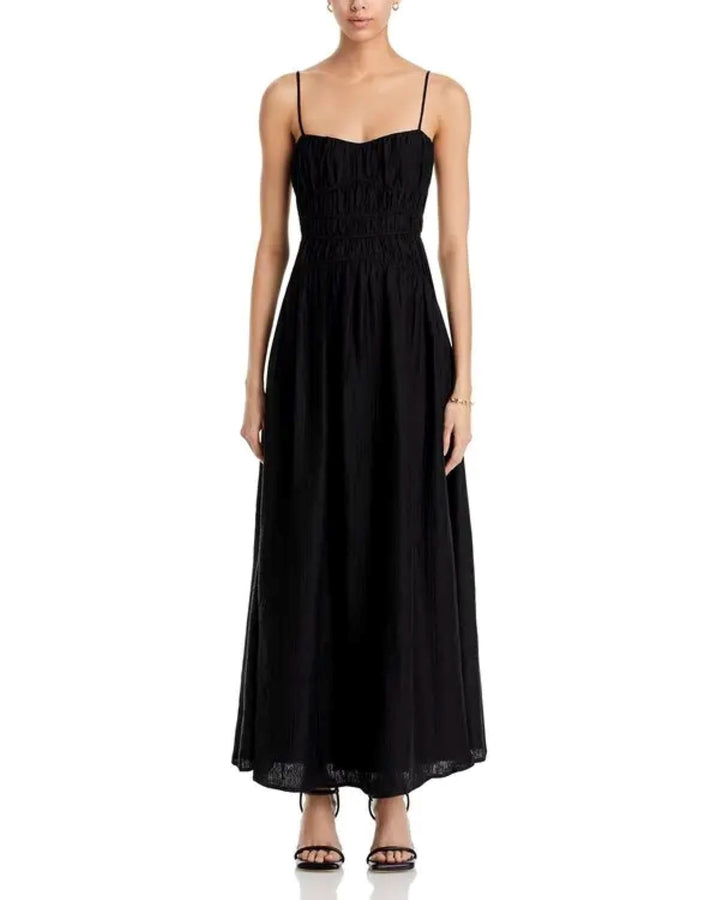AQUA Crinkle Smocked Maxi Dress MSRP $118