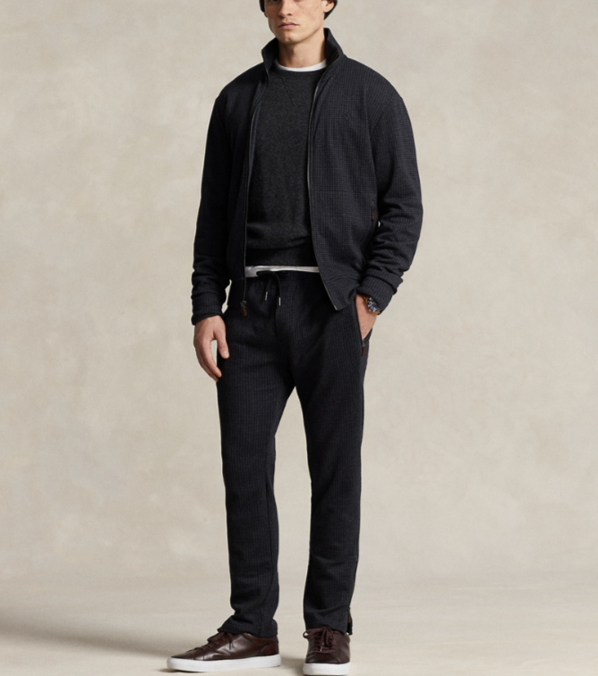 Polo Ralph Lauren Men's Herringbone Double-Knit Jersey Jogger Pants MSRP $168