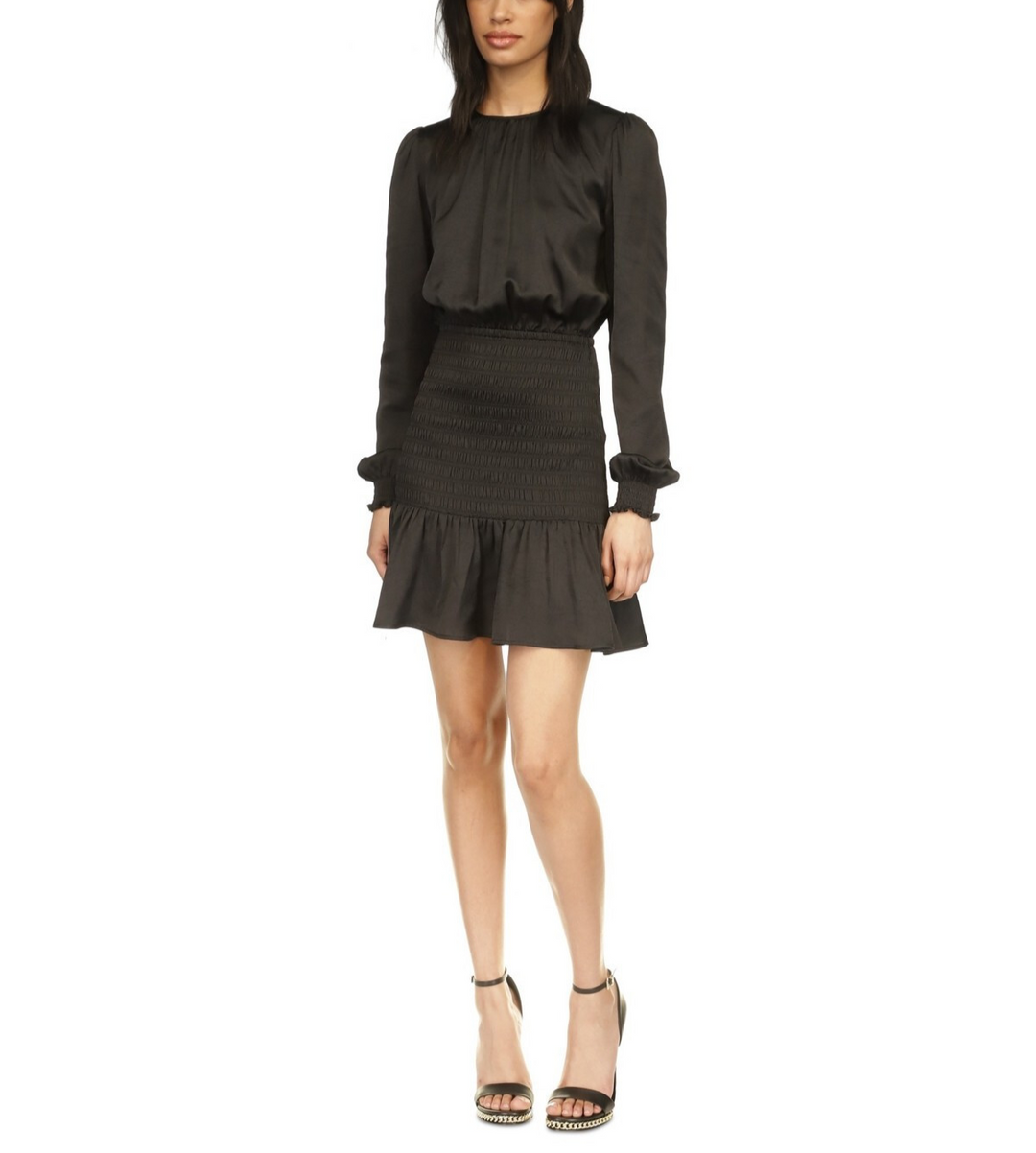 MICHAEL Michael Kors Smocked Satin Mini Dress MSRP $175