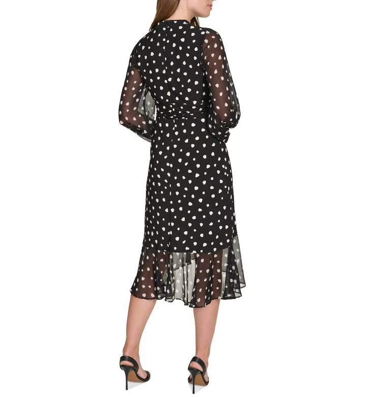 Tommy Hilfiger Women's Dot-Print Faux-Wrap Dress MSRP $149