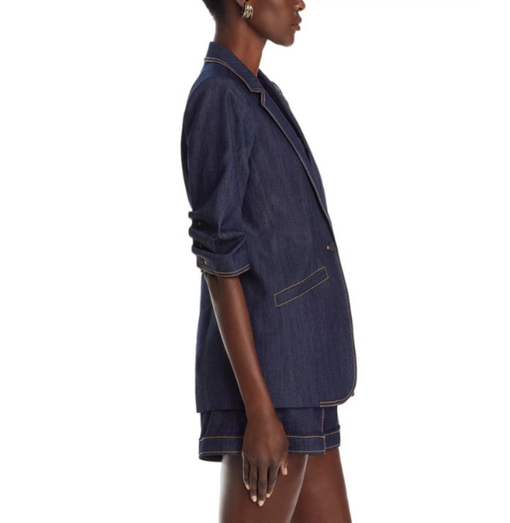 Cinq à Sept Khloe Short Sleeve Denim Blazer MSRP $385