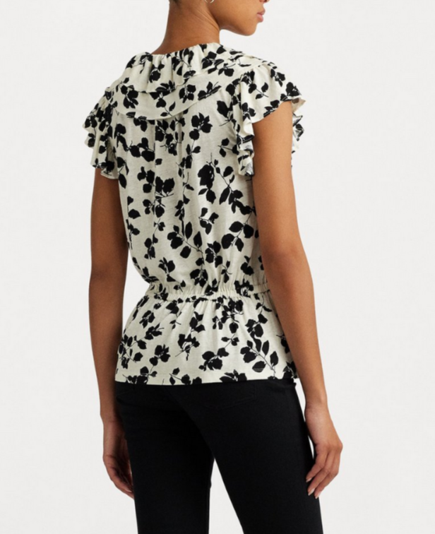 Lauren Ralph Lauren Flutter-Sleeve Peplum Top