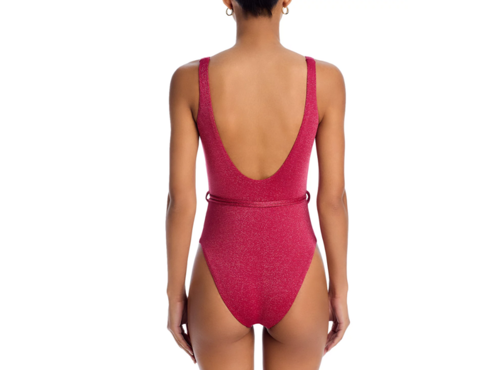 AQUA Plunge One Piece Swimsuit MSRP $108