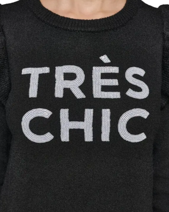 KARL LAGERFELD PARIS Tres Chic Ruffle Sweater MSRP $99