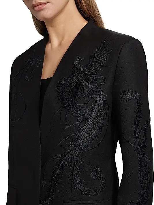 Kobi Halperin Sydney Embroidered Collarless Jacket MSRP $798