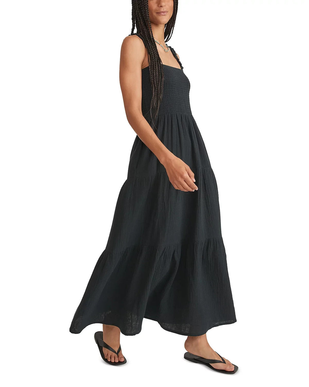 Marine Layer Selene Smocked Maxi Dress MSRP $128