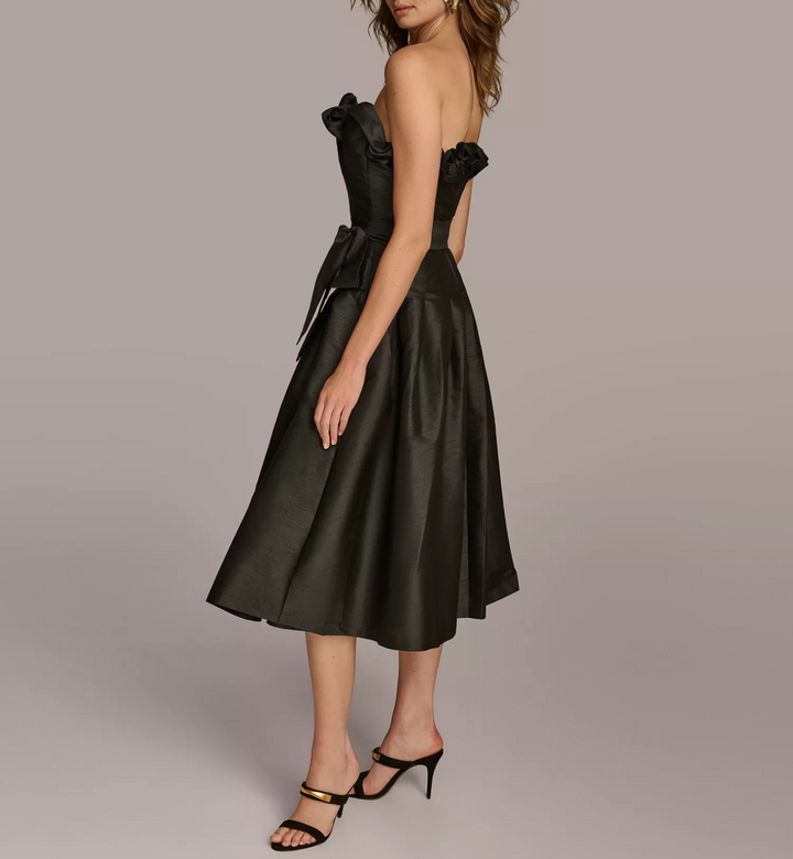 Donna Karan New York Women's Ruffle-Trim Tie-Waist Dress MSRP $249