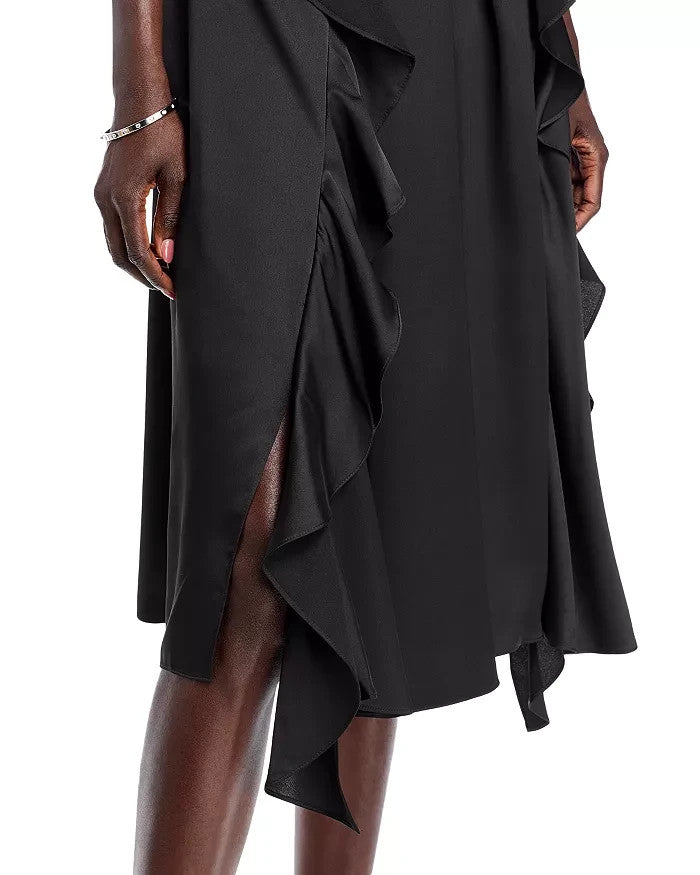 KARL LAGERFELD PARIS Ruffled Sleeveless Midi Dress MSRP $149