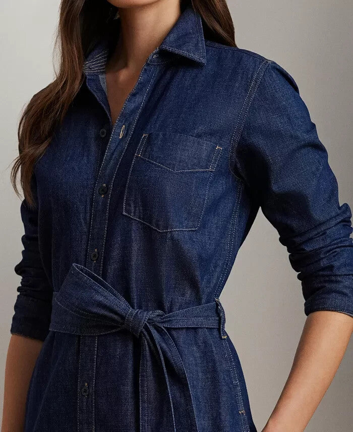 Lauren Ralph Lauren Belted Denim Shirtdress MSRP $145