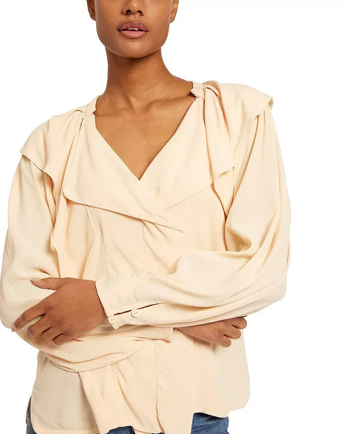 Joie Raquel V Neck Ruffle Top MSRP $248 Size S # 5C 3140