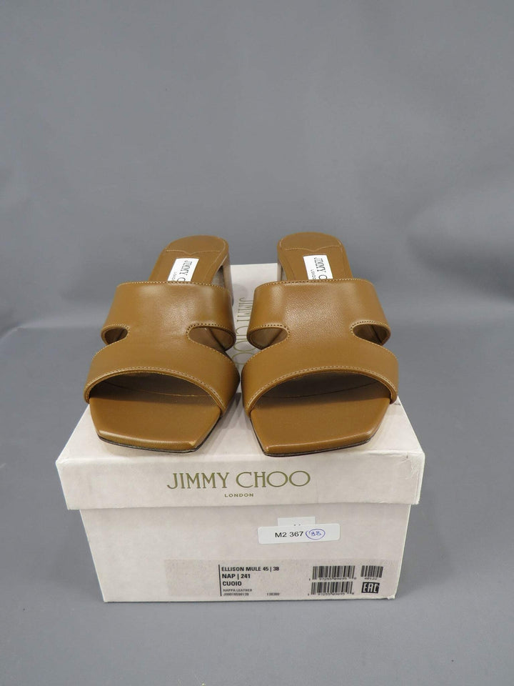 Jimmy Choo Ellison 45 Block Heel Slide Sandals M2 367