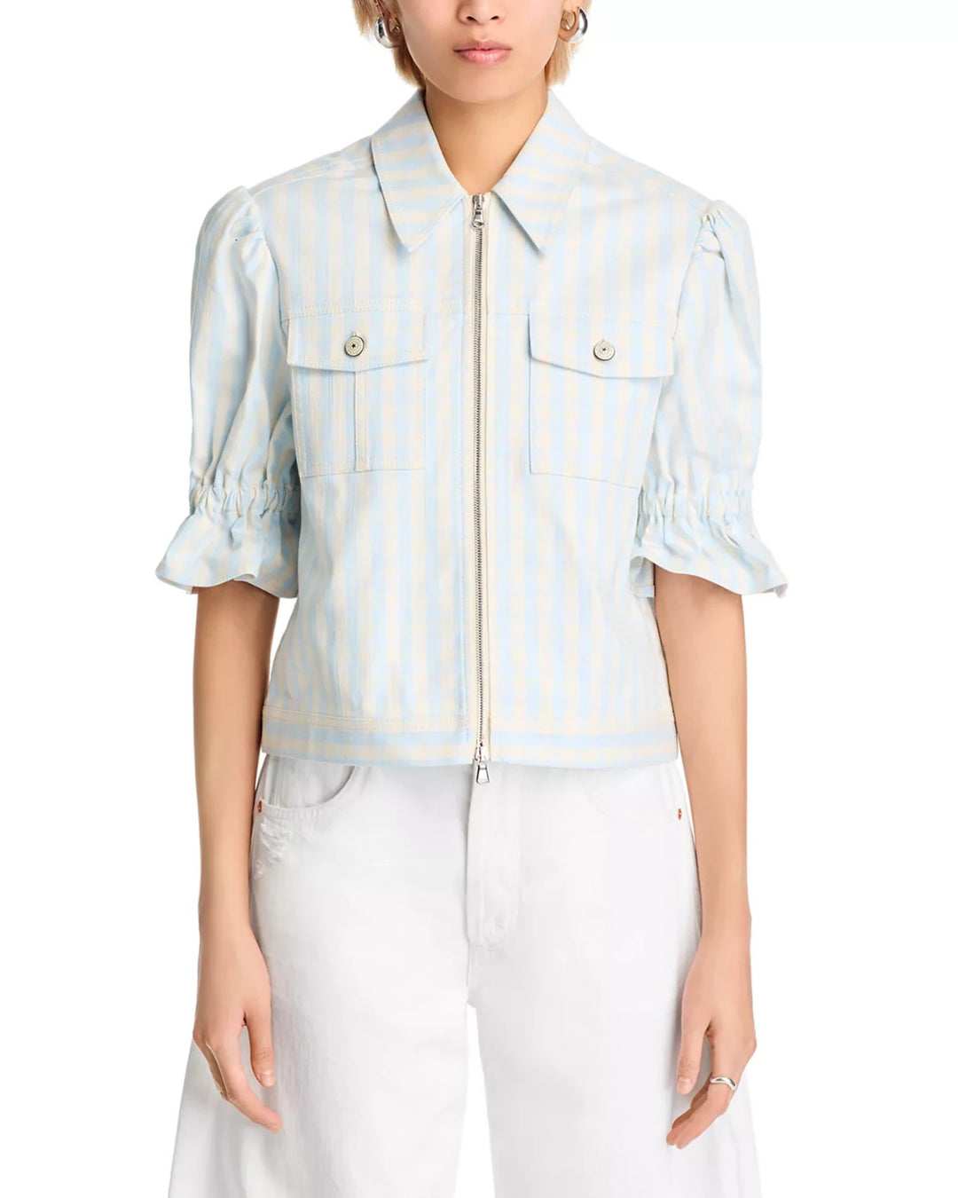 Cinq à Sept Gingham Denim Holly Jacket MSRP $395