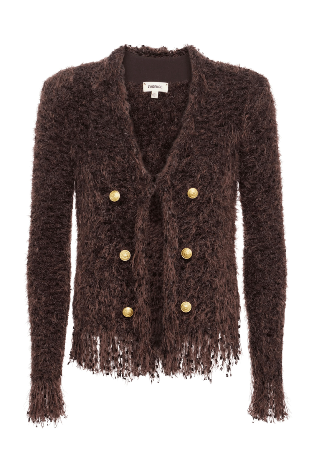 L'AGENCE Azure Cardigan Blazer in Chocolate Ganache MSRP $550