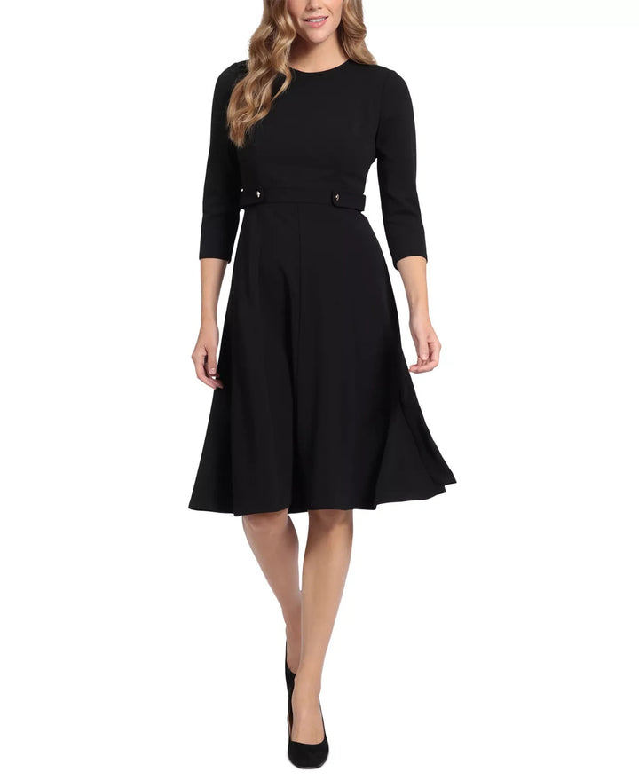 London Times Women's Tab-Waist Fit & Flare Dress MSRP $99