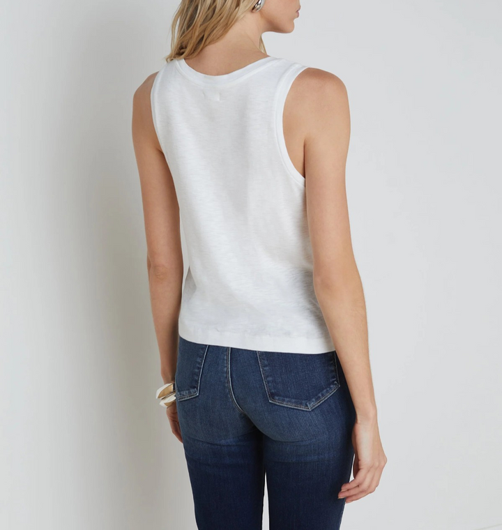 L'Agence Mikaela Cotton Slub Tank Top MSRP $110
