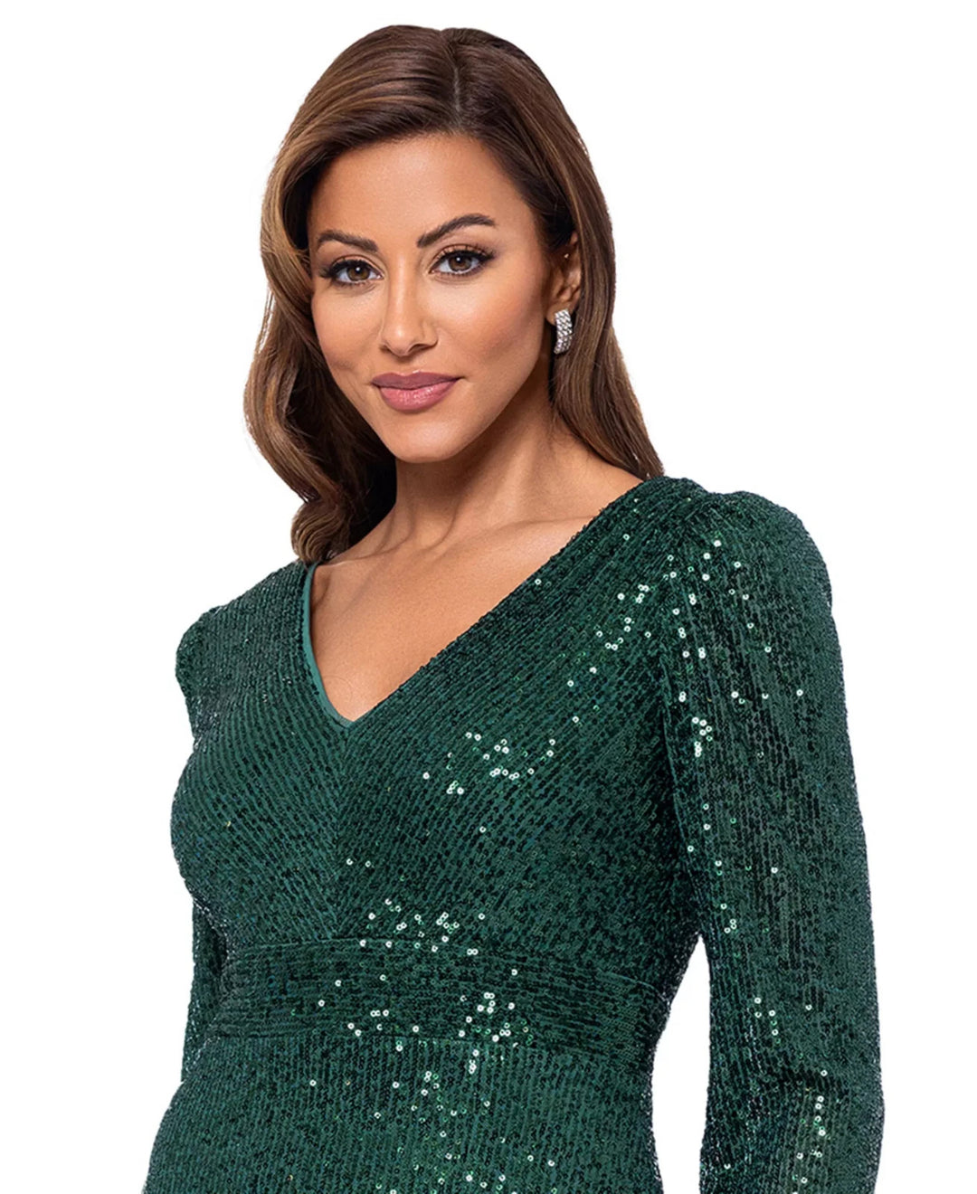 Xscape Women's Sequinned High-Slit Evening Gown MSRP $179