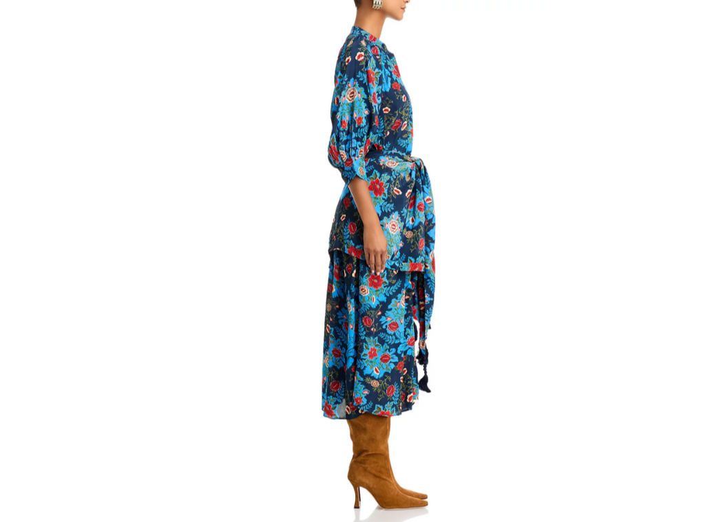 FARM Rio Arabesque Floral Tie Front Dress MSRP $298