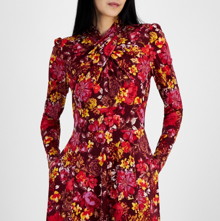 RACHEL Rachel Roy Harland Floral-Print A-Line Dress MSRP $139