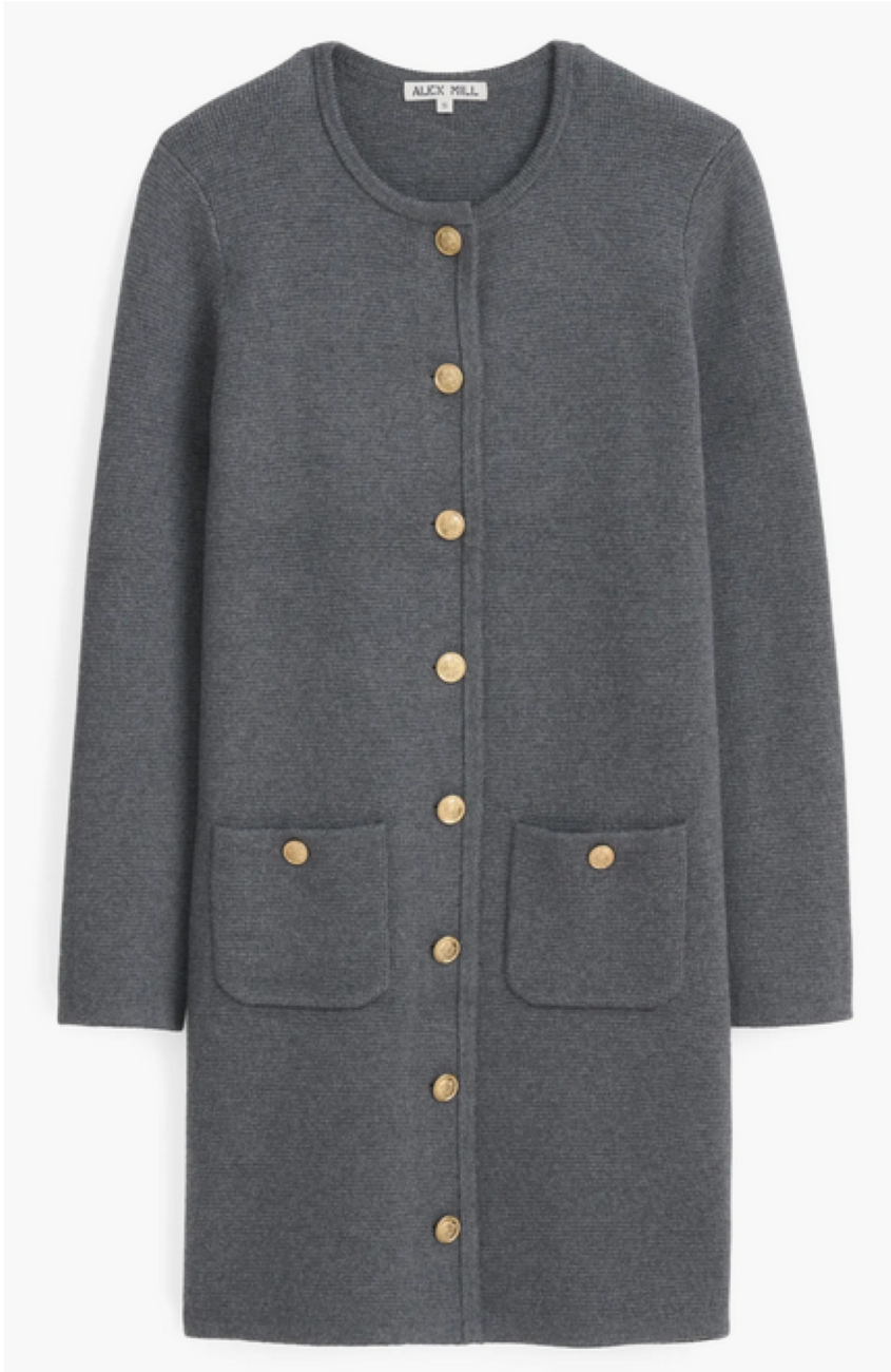 Alex Mill Stella Long Sleeve Cotton & Cashmere Knit Mini Sweater Dress MSRP $275