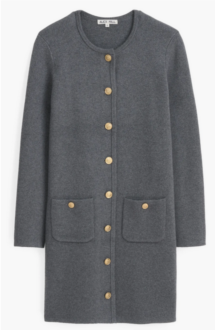 Alex Mill Stella Long Sleeve Cotton & Cashmere Knit Mini Sweater Dress MSRP $275