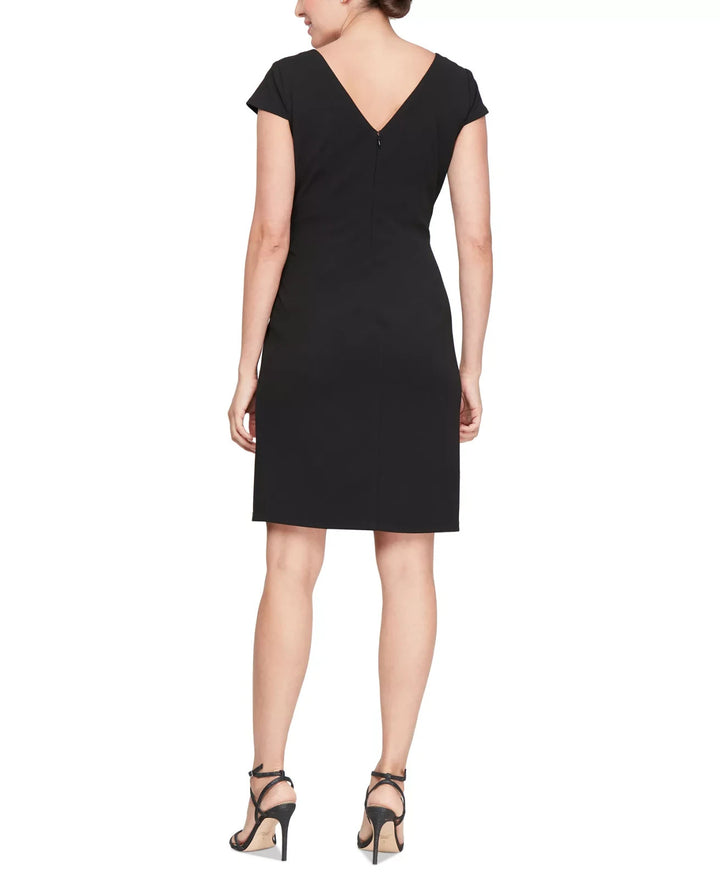 SL Fashions Women's Embellished-Neck Cap-Sleeve Sheath Dress MSRP $99