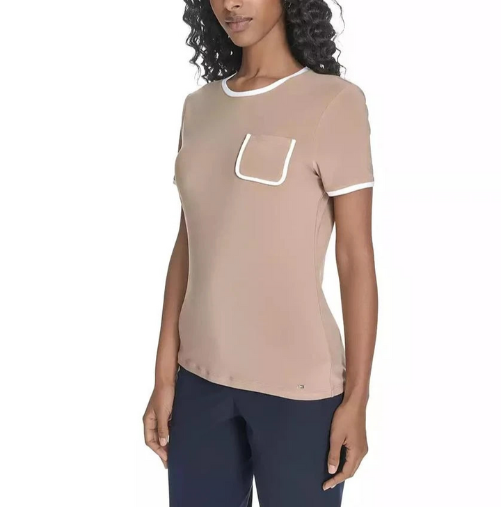 Tommy Hilfiger Women's Short-Sleeve Crewneck Pocket Tee MSRP $49
