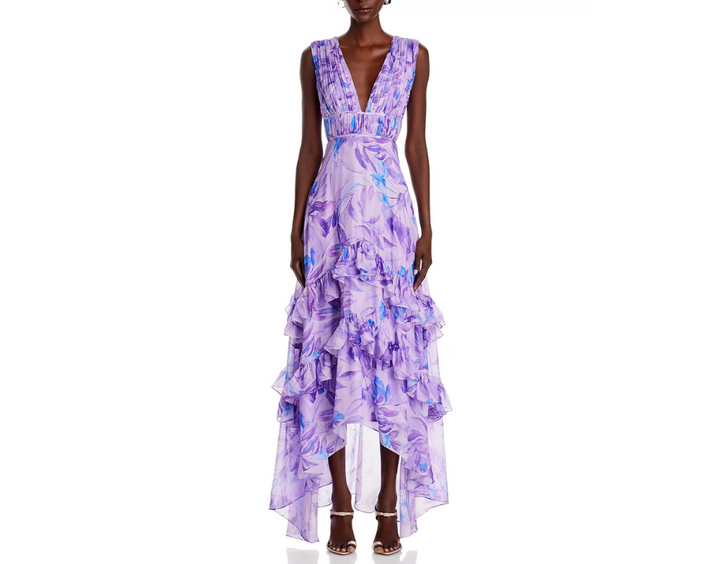 Amur Senora Printed High Low Gown MSRP $598