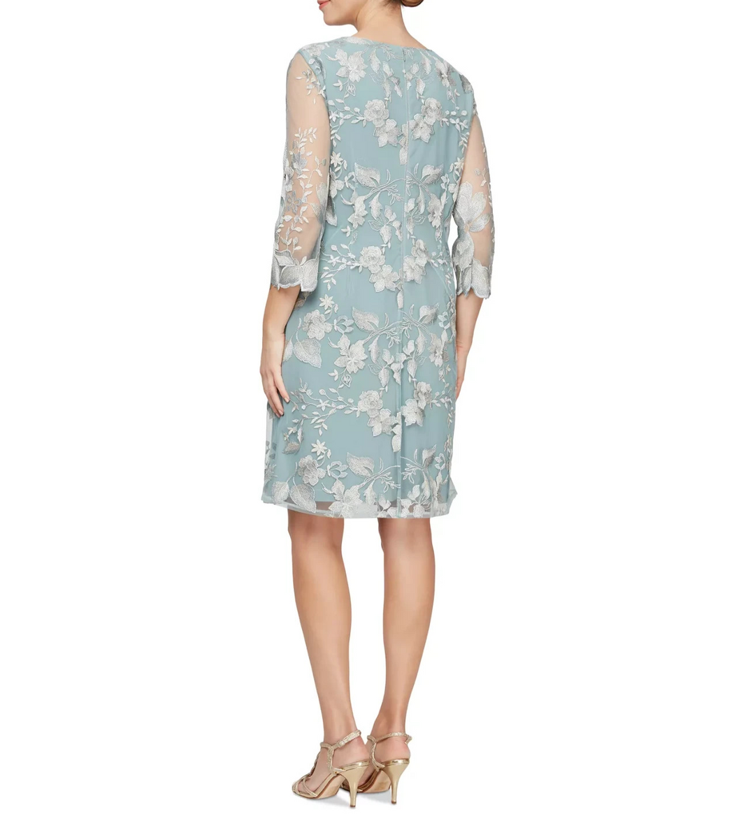 Alex Evenings Embroidered Jacket Dress MSRP $219