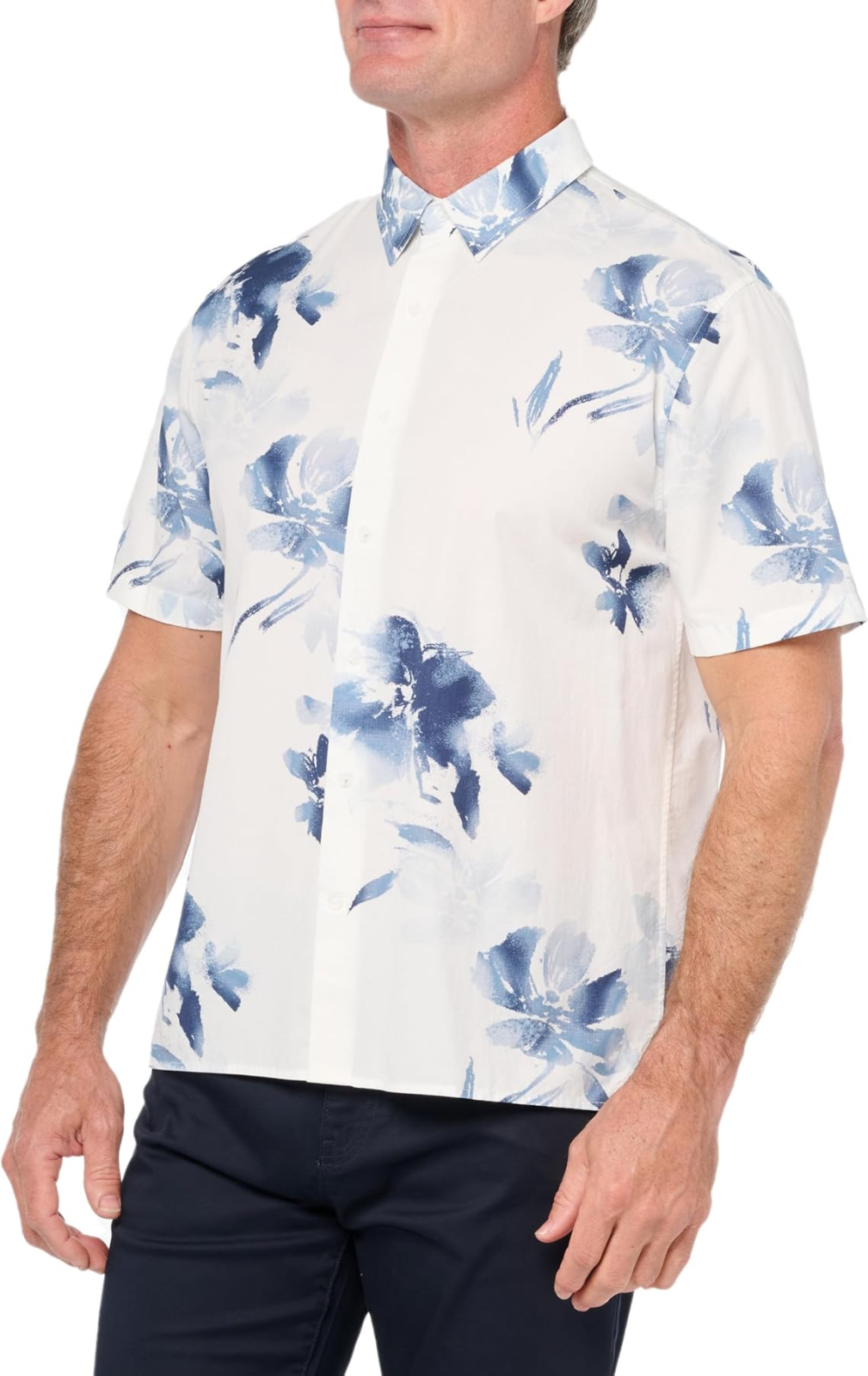 Vince Regular Fit Faded Floral Short Sleeve Shirt MSRP $225
